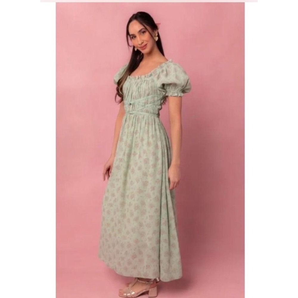 Ivy City Co Mint Green Floral Maxi Dress